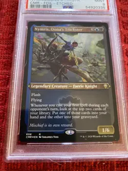 PSA 9 Mint Nymris, Oona's Trickster Mtg Commander Legends 608 Foil Etched Rare - Image 3