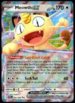 Pokemon TCG Meowth ex 062/088 2026 Perfect Order Double Rare Card - NM - Image 1