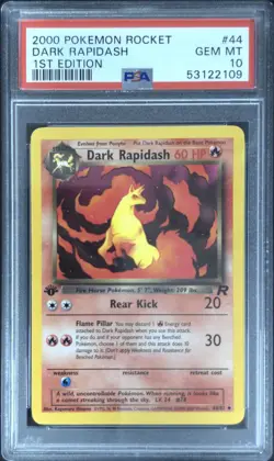 2000 POKEMON ROCKET 1ST EDITION #44 DARK RAPIDASH PSA 10 - Image 1