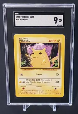 SGC 9 PIKACHU 1999 Pokemon Base Yellow Cheeks #58/102 Card Mint - Image 1
