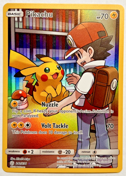 Pokemon Pikachu (Secret Rare) 241/236 Sm-Cosmic Eclipse NM - Image 1