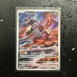 Pokemon TCG Groudon Illustration Rare Paradox Rift 199/182 - Image 1