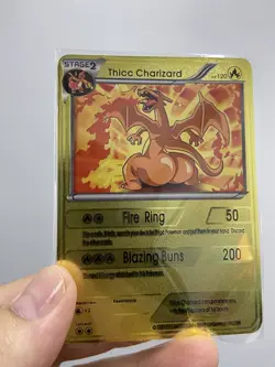 Thicc Charizard HP120 Gold Metal Pokemon Card-Collectible Gift Display！NICE！ - Image 1
