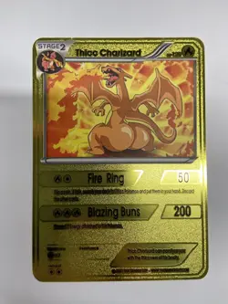 Thicc Charizard HP120 Gold Metal Pokemon Card-Collectible Gift Display！NICE！ - Image 2