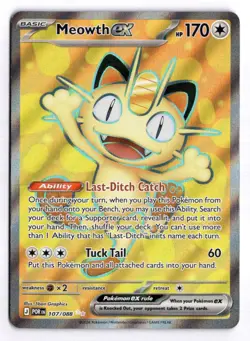 Pokemon Perfect Order Meowth ex 107/088 Ultra Rare Holo - Image 1