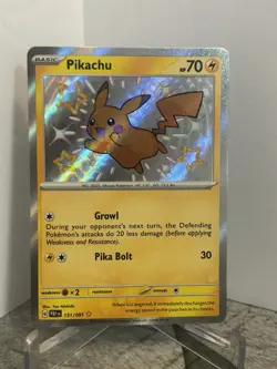 Pikachu 131/091 Holo Shiny Rare SV Paldean Fates 2024 Pokemon PAF - Image 1