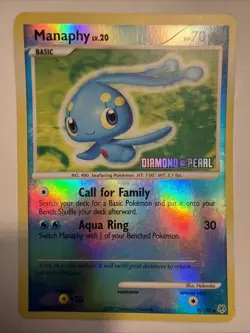 Manaphy 9/130 - Stamped Reverse Holo Rare - 2007 Diamond & Pearl Pokemon TCG - Image 1