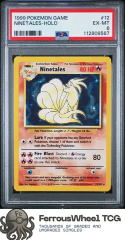 Ninetales-Holo #12 - 1999 Pokemon Game - PSA 6 - Image 1
