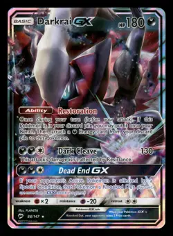 Darkrai GX 88/147 NM Rare GX Holo Burning Shadows 2017 Pokemon TCG - Image 1