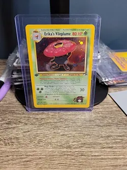 Pokemon TCG 1st Edition Erika's Vileplume 005/132 Gym Heroes Holo Gym Leader - Image 1
