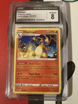 Pokemon Charizard Non-holo #025/185 Vivid Voltage 2020 - CGC 8 - Image 1