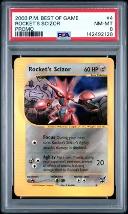2003 POKEMON BEST OF GAME PROMO #4 ROCKET'S SCIZOR PSA 8 - Image 1