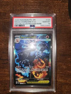 2025 POKEMON PFL EN-PHANTASMAL FLAMES #125 MEGA CHARIZARD X EX PSA 10 - Image 2