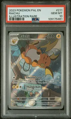 2023 POKEMON PAL EN-PALDEA EVOLVED ILLUSTRATION RARE #211 RAICHU PSA 10 GEM MINT - Image 1
