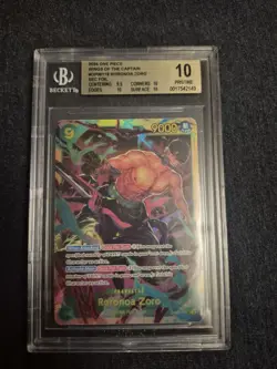One Piece Roronoa Zoro 2024 Wings of the Captain SEC Foil OP06-118 Beckett 10 - Image 1