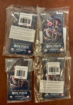 One Piece TCG (4) OP-03 Sleeved Booster Packs Factory Sealed With Hot Topic Bags - Image 1