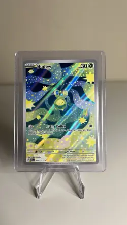 Pokemon TCG Budew Basic Holo Rare Plant Type ASC Card 221/217 - Image 1