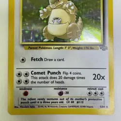 Pokemon TCG Kangaskhan Jungle Holo Card 5/64 Unlimited Rare LP - Image 3