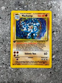 Pokemon TCG Cards 1st Edition Machamp 8/102 Base Set Holo Rare LP - Image 1