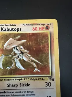 Pokemon Kabutops 9/62 Fossil Holo Rare Stage 2 60 HP Card English 1999 - Image 3