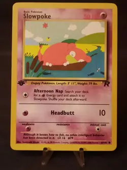Pokemon Card Team Rocket 1st Edition Regular Finish Slowpoke 41/82 VLP-NM - Image 1