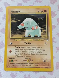 Phanpy 43/111 Neo Genesis Unlimited Pokemon TCG Card 2000 WOTC vintage - Image 1
