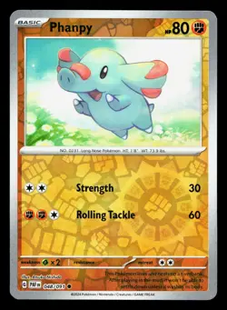 Phanpy 048/091 Paldean Fates NM Reverse Holo Pokemon Card TCG - Image 1