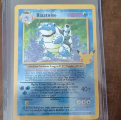 Pokemon Blastoise 25th Anniversary Base Set Holo Rare 002/102 100 HP Card - Image 1