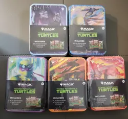 Magic The Gathering Teenage Mutant Ninja Turtles Tins Full Set Of 5 Sealed - Image 1
