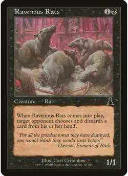 Ravenous Rats 68 MTG NM - Urza's Destiny - Image 1