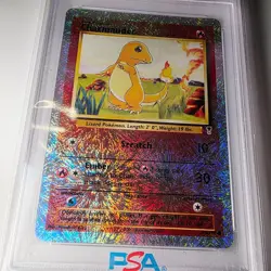 2002 POKEMON LEGENDARY COLLECTION #70 CHARMANDER-REVERSE FOIL PSA 7 - Image 2