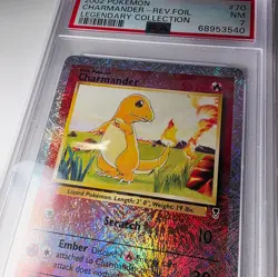 2002 POKEMON LEGENDARY COLLECTION #70 CHARMANDER-REVERSE FOIL PSA 7 - Image 3