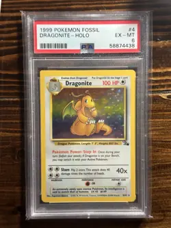 Dragonite Holo Pokemon Fossil 4/62 PSA 6 WOTC - Image 1