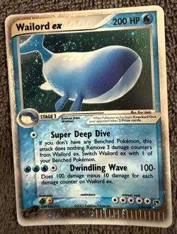 Pokemon SWIRL 🌀 Wailord ex 100/100 Sandstorm Holo Ultra Rare - LP - Water Spout - Image 2