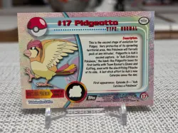 1999 Topps Pokemon Series 1 #17 Pidgeotto (Sunrays Foil) TV Animation Black NM - Image 2
