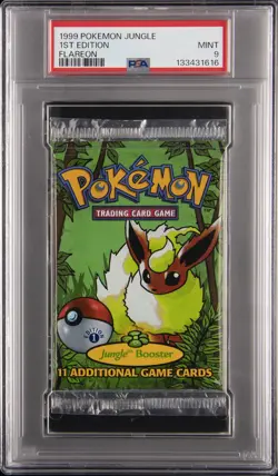 1999 POKEMON JUNGLE PACK 1ST ED-FLAREON FOIL PSA 9 - Image 1