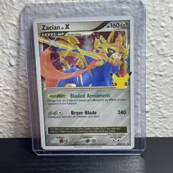Pokemon Zacian Lv. X SWSH135 Sword & Shield Promo 25th Anniversary Level Up Holo - Image 1