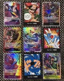 Lot of 9 ONE PIECE OP FOIL SR KID BUGGY ENG JPN ALTERNATE ART LEADER PROMO NEW! - Image 1