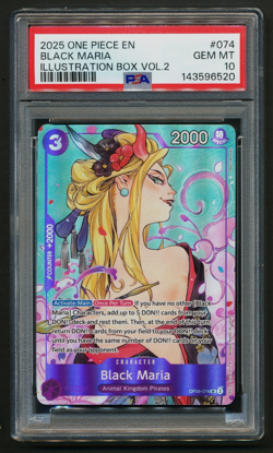 Black Maria OP08-074 Illustration Box Vol. 2 Promo One Piece 2025 English PSA 10 - Image 1