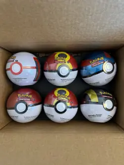 NEW-Pokemon TCG Pokeball Tins Set Of 6 Bonus 3 Promo Cards Pikachu Charizard - Image 2