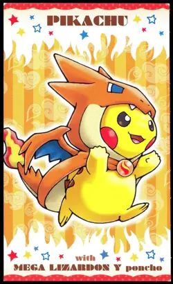 Pokemon 2016 Japanese Poncho Wearing Pikachu Business Card Charizard Y - Image 1