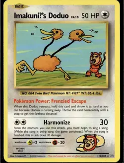 ImakuniU's Doduo Secret Rare XY Evolutions 112/108 Colorless Normal Pokemon Card - Image 1