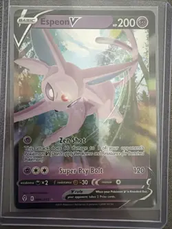 Pokemon TCG Espeon v Holo Ultra Rare Card Evolving Skies 064/203 NM/M Condition - Image 1
