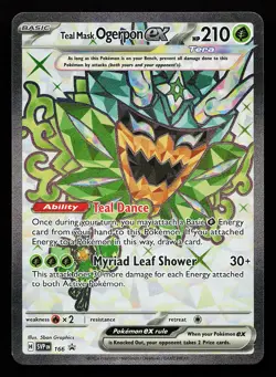 Teal Mask Ogerpon ex 166 Ultra Rare Scarlet & Violet Promo Pokemon Card - Image 1