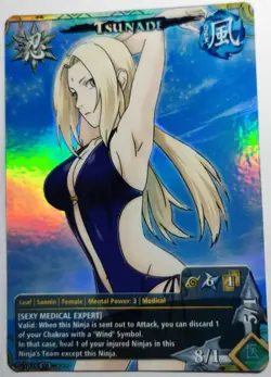 Carte Naruto TCG CCG Collectible Card Game Foil neuf Prism 411 Tsunade - Image 1