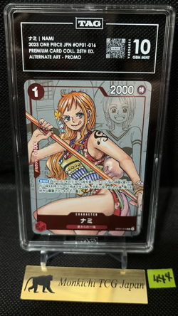 TAG GEM MINT10 Nami (Parallel) OP01-016 R 25th Edition ONE PIECE Card 2022 - Image 1