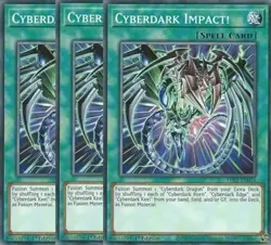 Yugioh - Cyberdark Impact! x 3 - 1st Edition NM - Free Holographic Card - Image 1