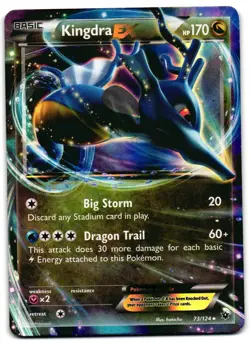 Kingdra EX 73/124 - Fates Collide Rare EX Pokemon TCG Holo - MP Card - Image 1
