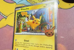 DOUBLE SWIRL 🌀💫 Pikachu 018/091 Cosmos Holo 2024 Trick or Trade Pokemon Card - Image 1