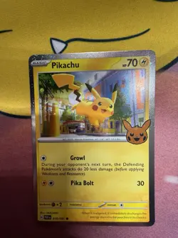 DOUBLE SWIRL 🌀💫 Pikachu 018/091 Cosmos Holo 2024 Trick or Trade Pokemon Card - Image 2